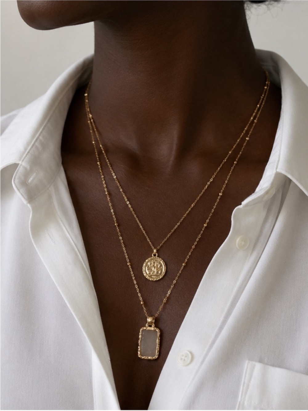 New! Gold Layered Pendant Necklace Set - Women Jewelry